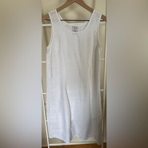 Women’s White Linen Sleeveless Tunic Dress - Size Small